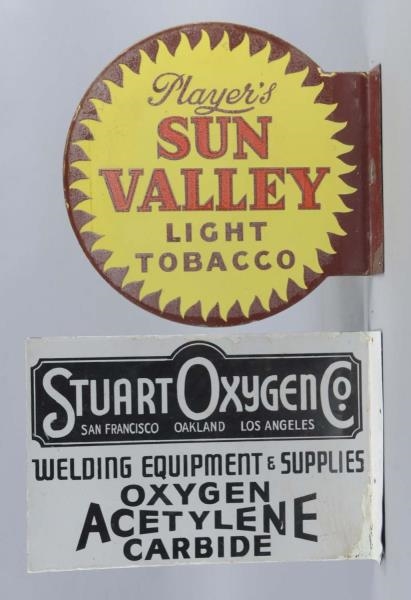 LOT OF 2: SUN VALLEY TOBACCO & WELDING SIGNS      