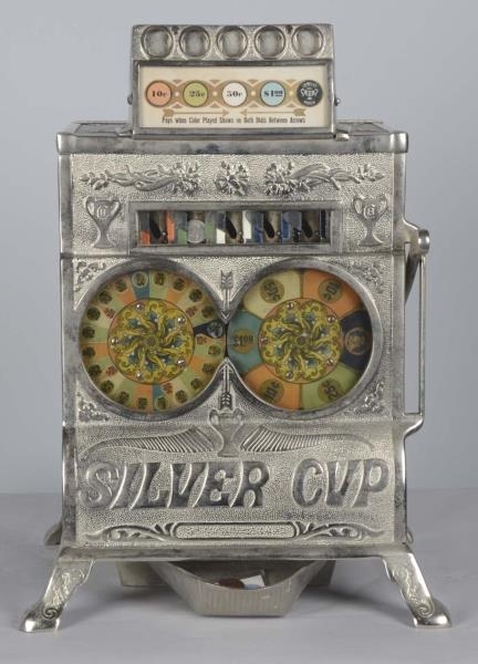 5¢ CAILLE SILVER CUP COUNTER TWO WHEEL MACHINE    