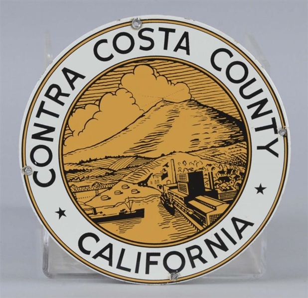 CONTRA COSTA COUNTY CALIFORNIA PORCELAIN SIGN     