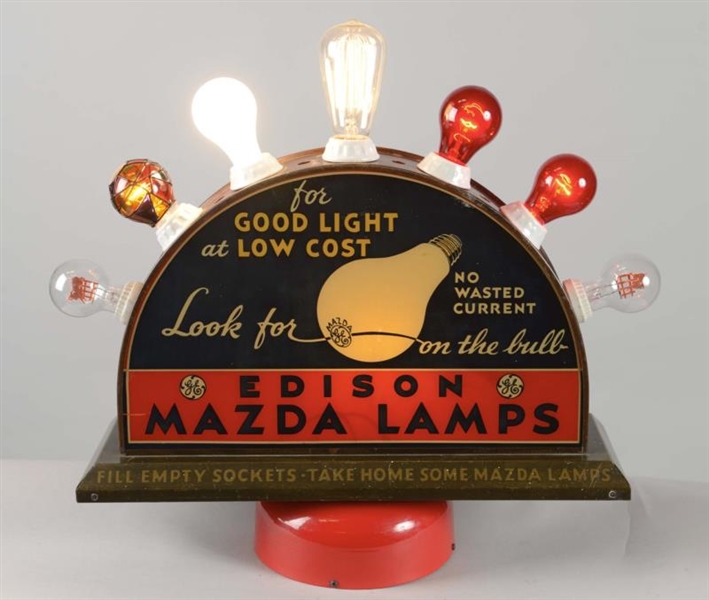 EDISON MAZDA LAMPS LIGHTED DISPLAY                
