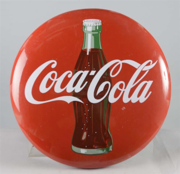 LOT OF 2: COCA COLA WHITE & RED BUTTONS SIGNS     