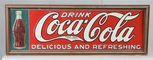 DRINK COCA COLA WITH BOTTLE TIN SIGN              