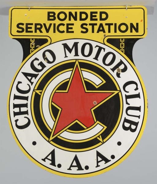 CHICAGO MOTOR CLUB DIECUT SIGN                    