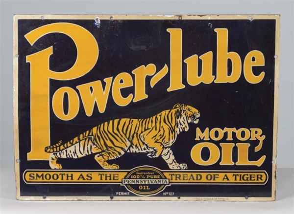 POWER-LUBE MOTOR OIL WITH TIGER SIGN              