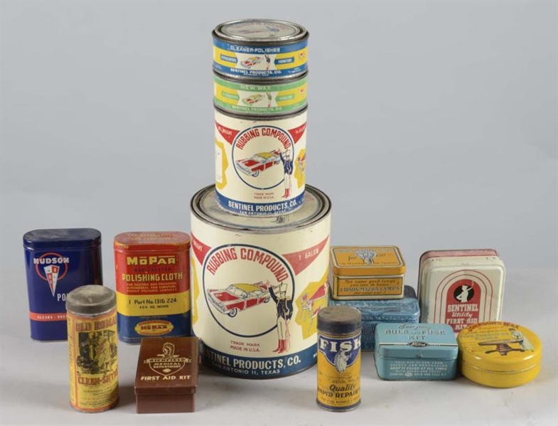 LOT OF 12: WAX AND ADDITIVES CANS & TINS          