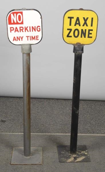 LOT OF 2: NO PARKING & TAXI ZONE SIGNS            