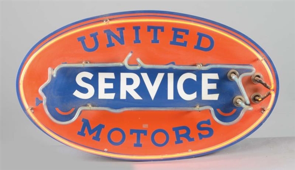 REPRODUCTION UNITED MOTOR SERVICE NEON SIGN       