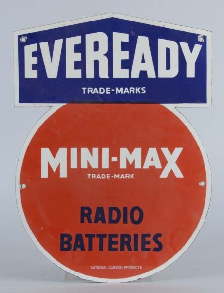 EVEREADY MINI-MAX RADIO BATTERIES DIE CUT SIGN    