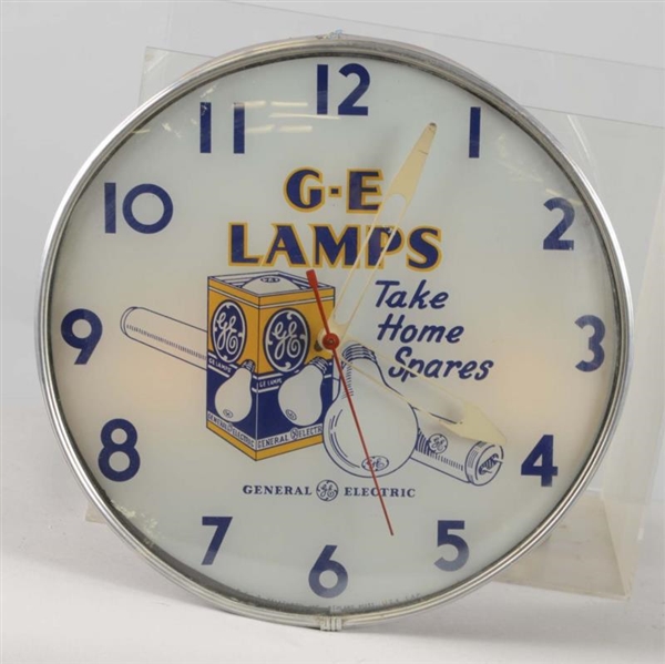 GE LAMPS WITH LOGO LIGHTED ROUND CLOCK            