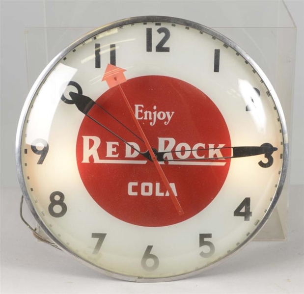 ENJOY RED ROCK COLA ROUND LIGHTED CLOCK           