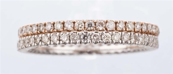 A GROUP OF TWO DIAMOND BANDS.                     
