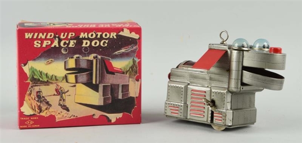 WIND-UP MOTOR SPACE DOG IN BOX.                   