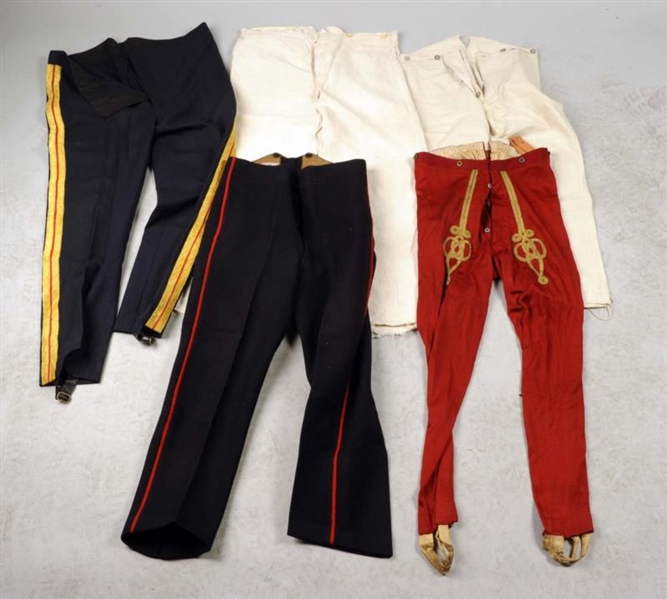 LOT OF 5: REPRODUCTION TROUSERS.                  