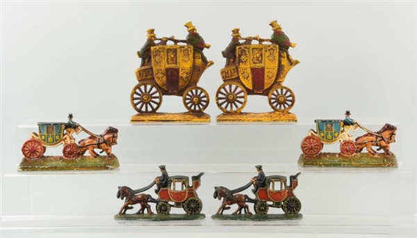 LOTOF 3: PAIRS OF CAST IRON COACH BOOKENDS.       
