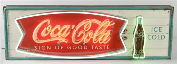 LARGE COCA COLA NEON FISHTAIL ADVERTISING SIGN    