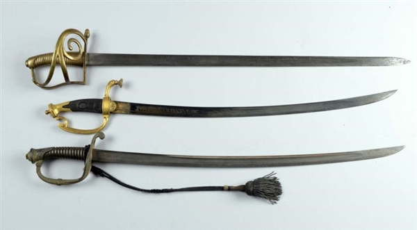 LOT OF 3:  CAVALRY SABRES.                        