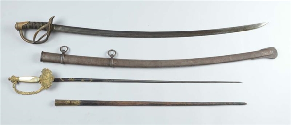 LOT OF 2:  M-1840 CAVALRY & OFFICER’S SABRE.      