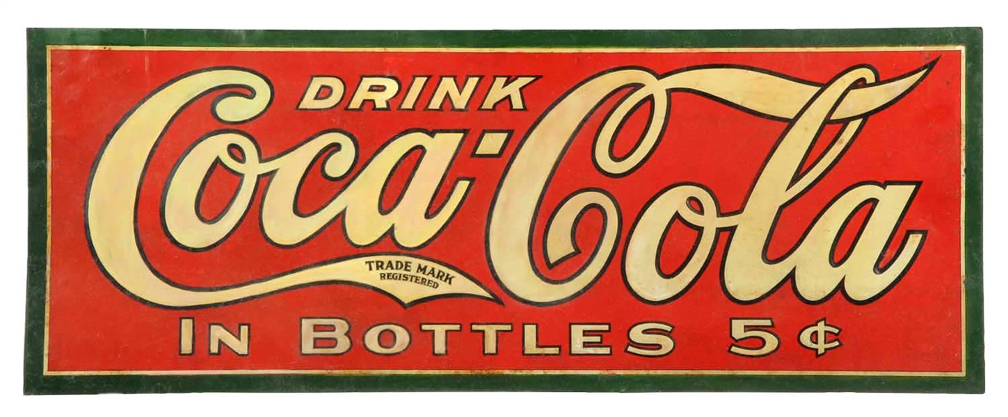 1920S COCA - COLA EMBOSSED TIN SIGN.             
