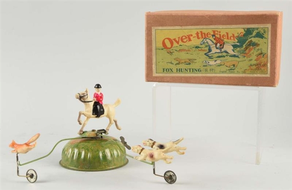 UNUSUAL PRE-WAR JAPANESE CELLULOID FOX HUNTING TOY