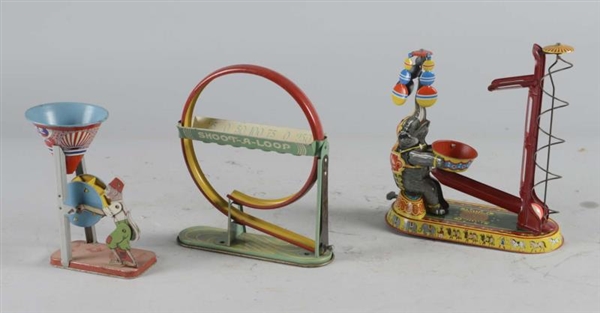 LOT OF 3: MARBLE AND SAND TOYS                    