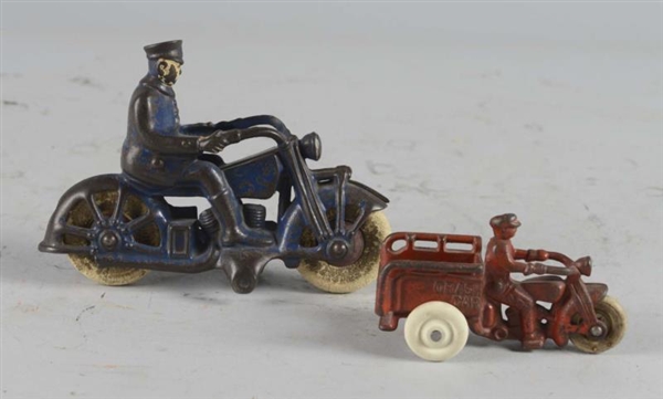 LOT OF 2: CAST IRON MOTORCYCLE TOYS               