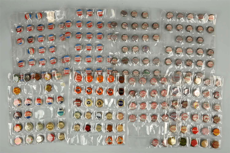 LARGE LOT OF COCA-COLA, PEPSI & OTHER BOTTLE CAPS.