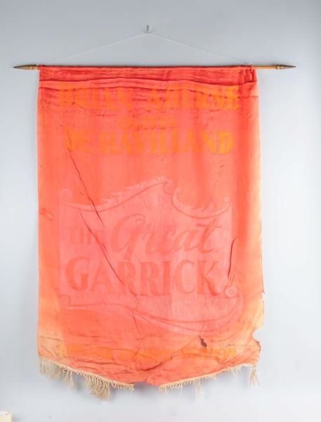LOT OF 3: EARLY ADVERTISING SILK BANNERS.         