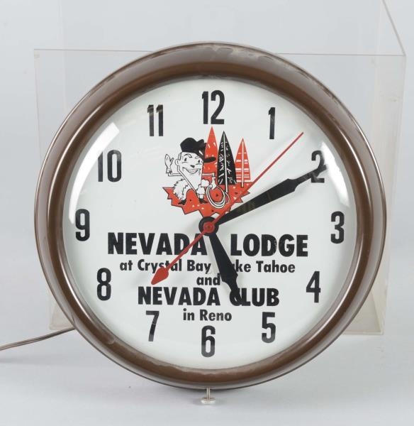 LOT OF 2: NEVADA CASINO ROUND ELECTRIC CLOCKS     