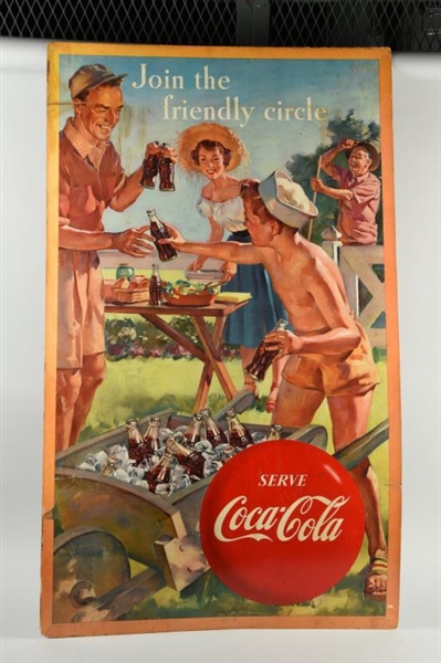 COCA-COLA LITHOGRAPHED ADVERTISING SIGN.          
