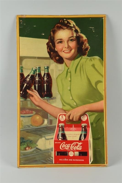 1950S COCA - COLA CARDBOARD ADVERTISING SIGN.    