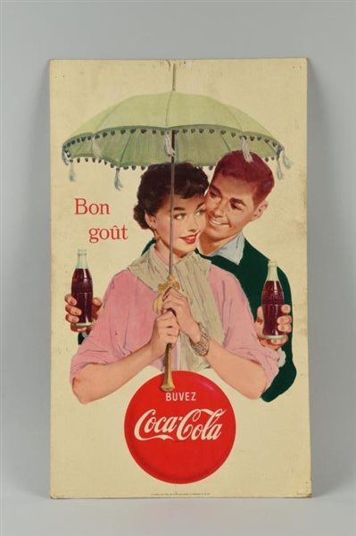 1950S FRENCH COCA - COLA CARDBOARD SIGN.         