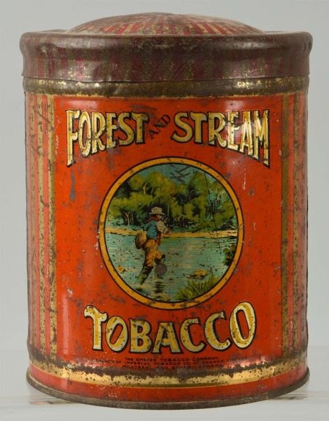 FOREST & STREAM TOBACCO ADVERTISING TIN.          