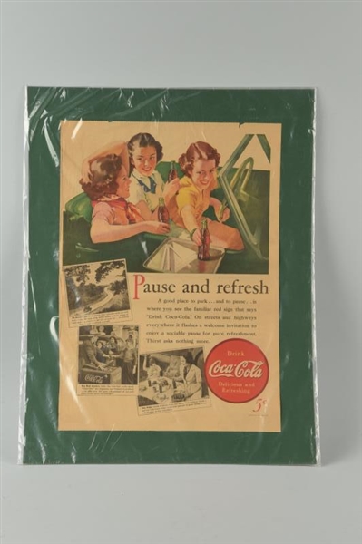 COCA - COLA 1950S PAPER ADVERTISEMENT.           