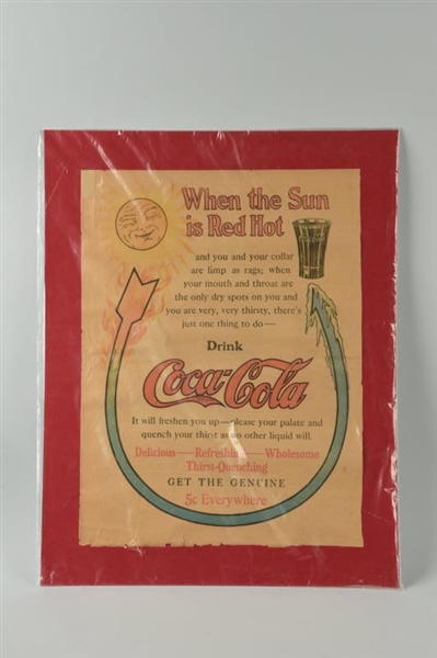 EARLY COCA - COLA PAPER ADVERTISEMENT.            