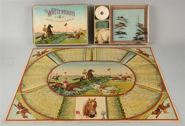 FRENCH HORSE RACE BOARD GAME WITH BOX.            