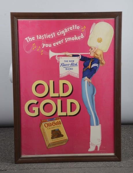 GEORGE PETTY OLD GOLD CIGARETTE CARDBOARD SIGN    