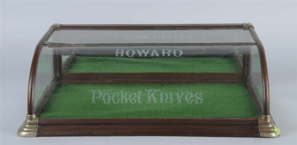 WOOD & GLASS STORE POCKET KNIFE DISPLAY CASE      