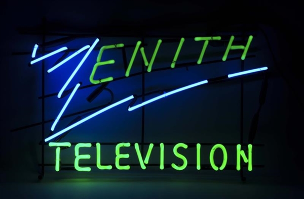 1950’S ZENITH TELEVISION WINDOW NEON SIGN.        