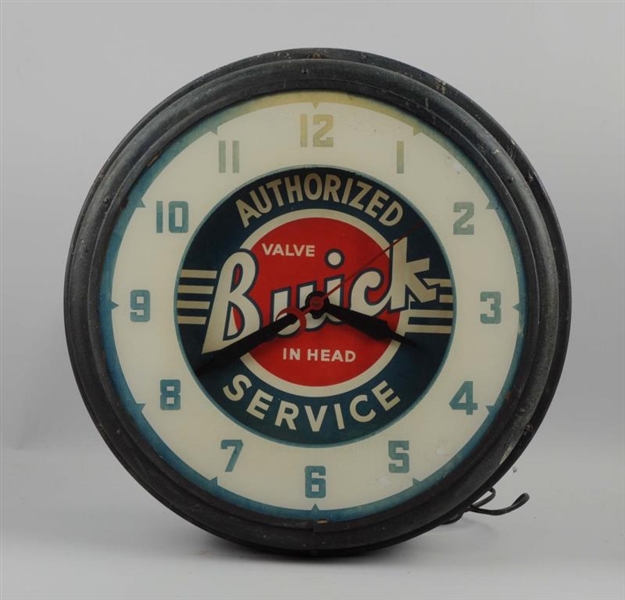 1940’S BUICK VALVE IN HEAD NEON CLOCK.            