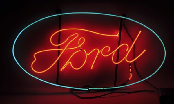 FORD OVAL SKELETON WINDOW NEON SIGN.              