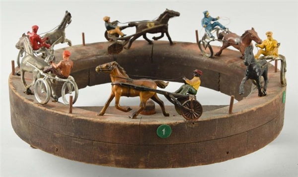 EARLY WOODEN SULKY RACE GAME.                     