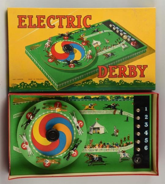 ELECTRIC DERBY HORSE RACE GAME IN THE BOX.        