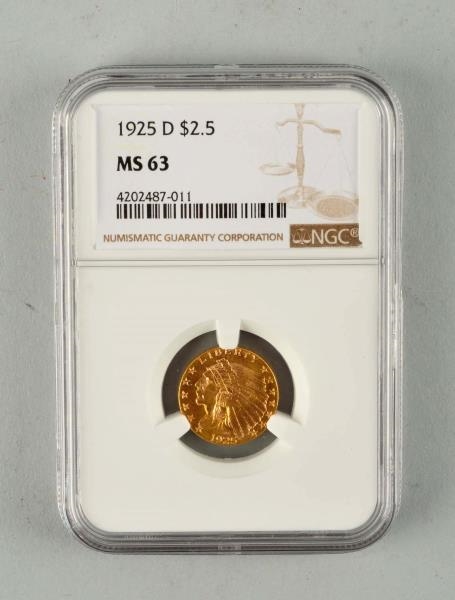 1925-D $2.50 GOLD INDIAN.                         