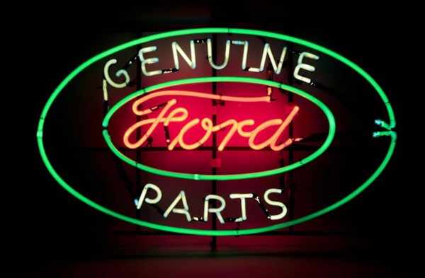 1930’S FORD GENUINE PARTS SKELETON NEON SIGN.     
