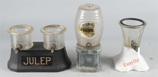 LOT OF 3: SYRUP AND WHISKEY DISPENSERS            