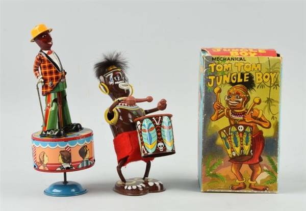 LOT OF 2: JAPANESE WIND UP AFRICAN AMERICAN TOYS. 