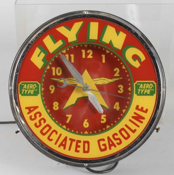 ATTRACTIVE FLYING A GAS ROUND NEON CLOCK          