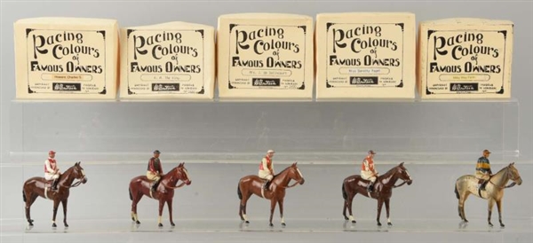 LOT OF 5: RACING COLOURS RACING HORSE WITH JOCKEY.