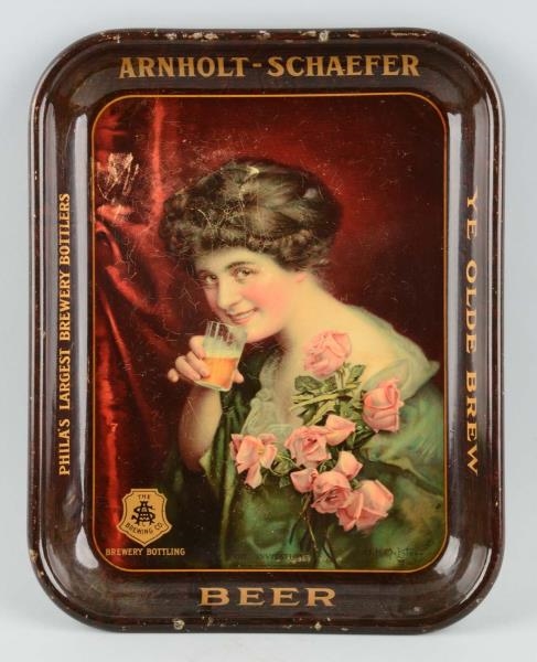ARNHOLT-SCHAEFFER ADVERTISING BEER TRAY.          