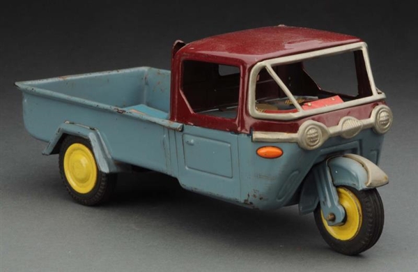 JAPANESE TIN LITHO FRICTION OPEN BED 3-WHEEL TRUCK